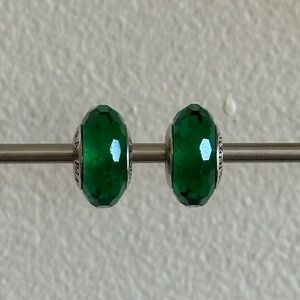 Pandora Green Faceted Muranos